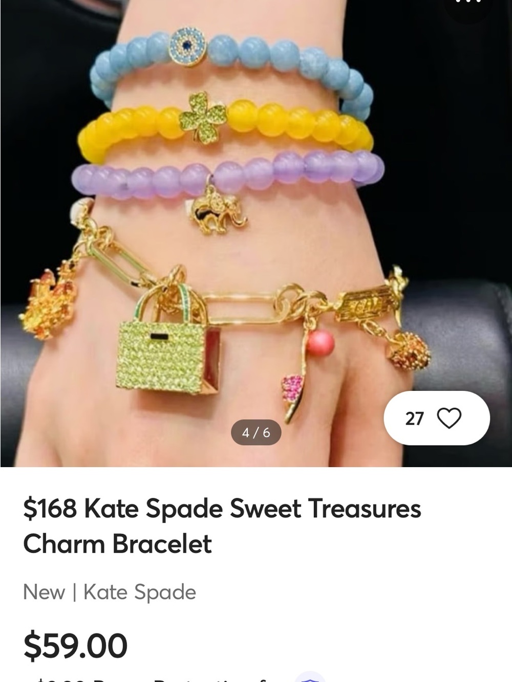 NWOT Kate Spade Gold Sweet
Treasures Charm Bracelet - Picture 3 of 16